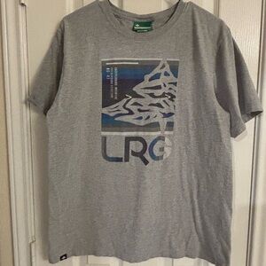 Men's LRG Blue and White Three Tree Graphic Tee in Athletic Heather gra